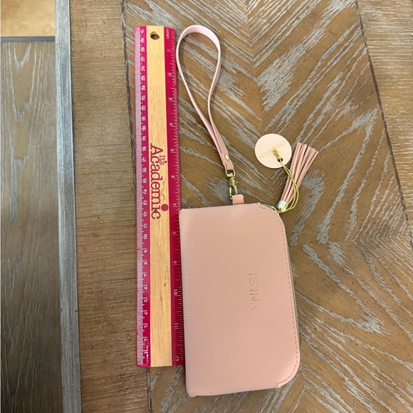 Women's Plush Pink Leather Wristlet - Picture 5 of 6